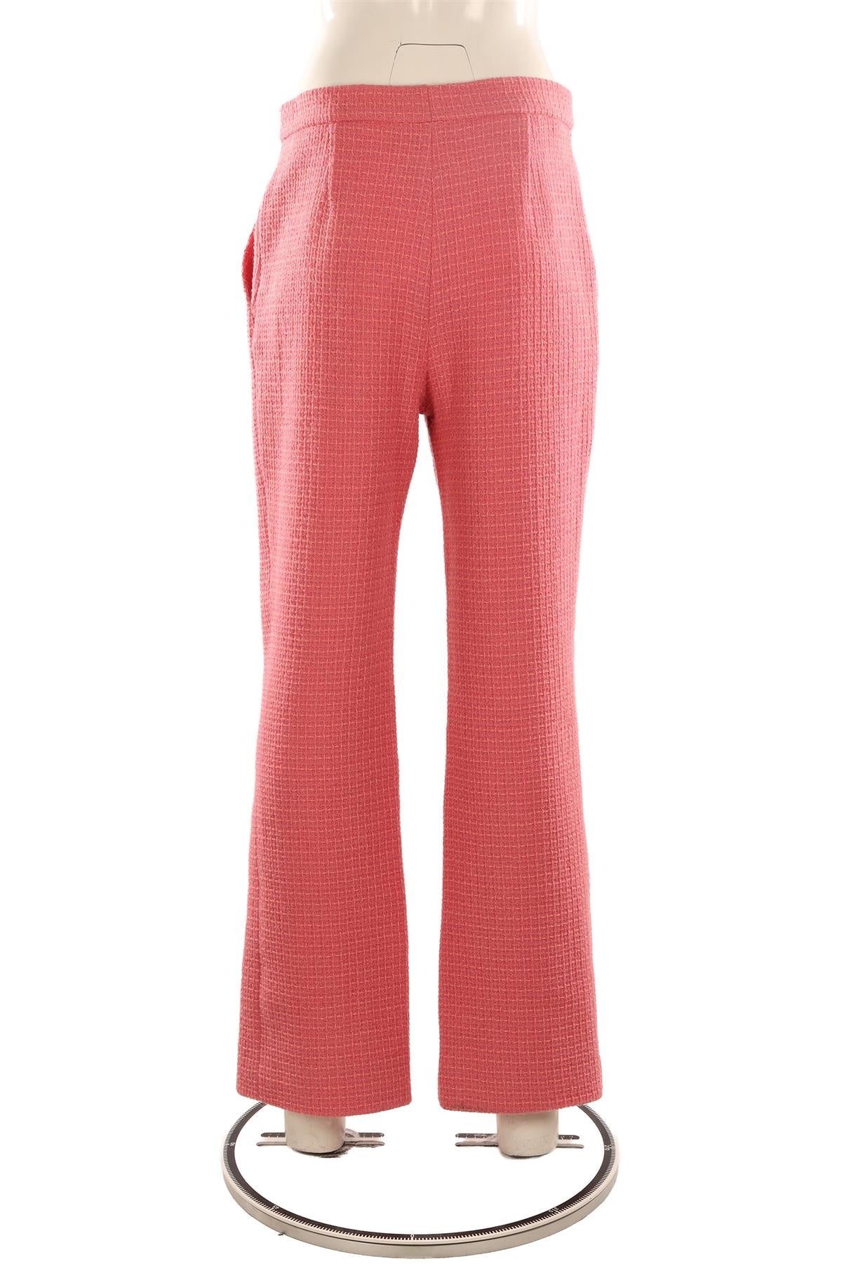 CHANEL PINK 2020 WOOL STRAIGHT LEG PANTS FR 40 UK 12