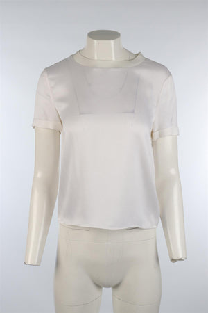 ALICE + OLIVIA WHITE SILK TOP SMALL