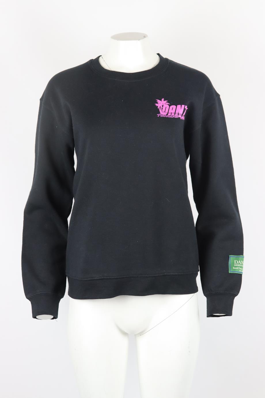DANZY PRINTED COTTON JERSEY SWEATSHIRT SMALL