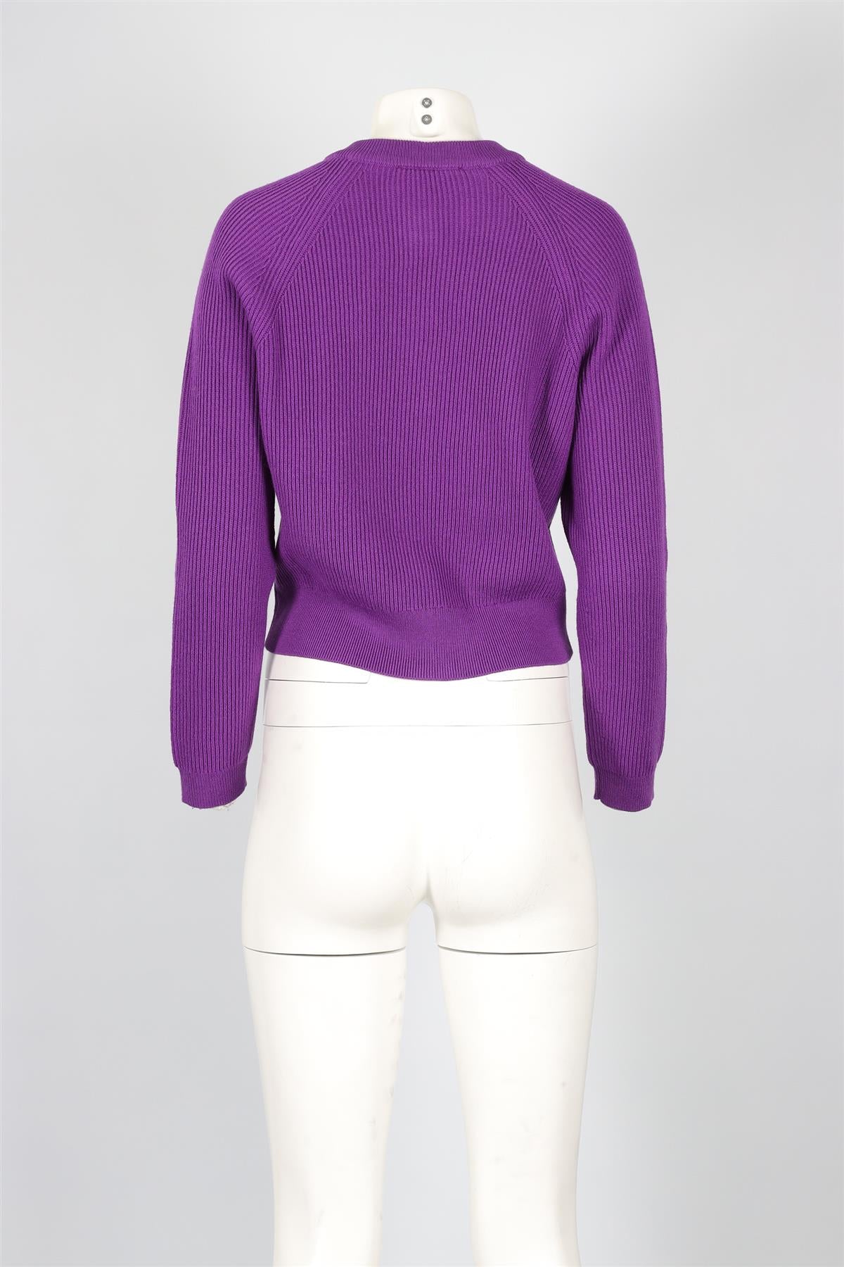 SEZANE PURPLE WOOL CARDIGAN MEDIUM