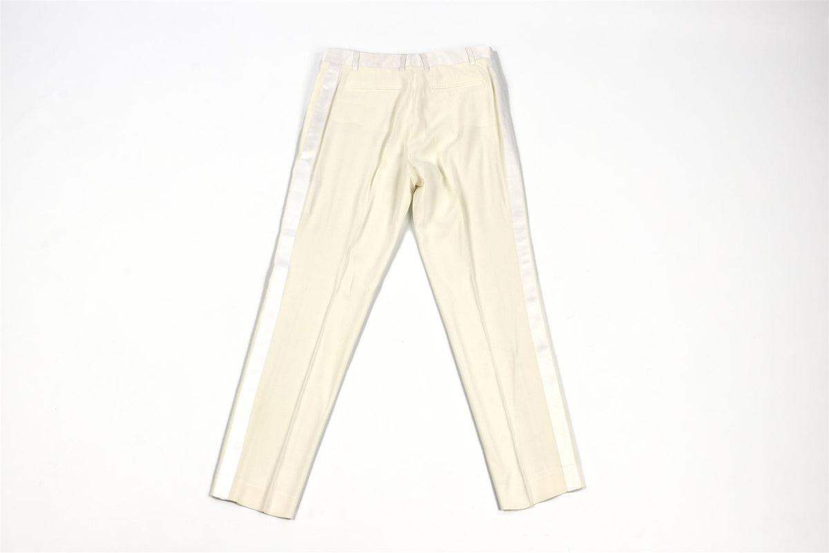 CELINE WHITE CREPE STRAIGHT LEG PANTS FR 36 UK 8