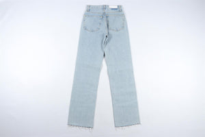RE/DONE BLUE HIGH RISE STRAIGHT LEG JEANS W24 UK 6