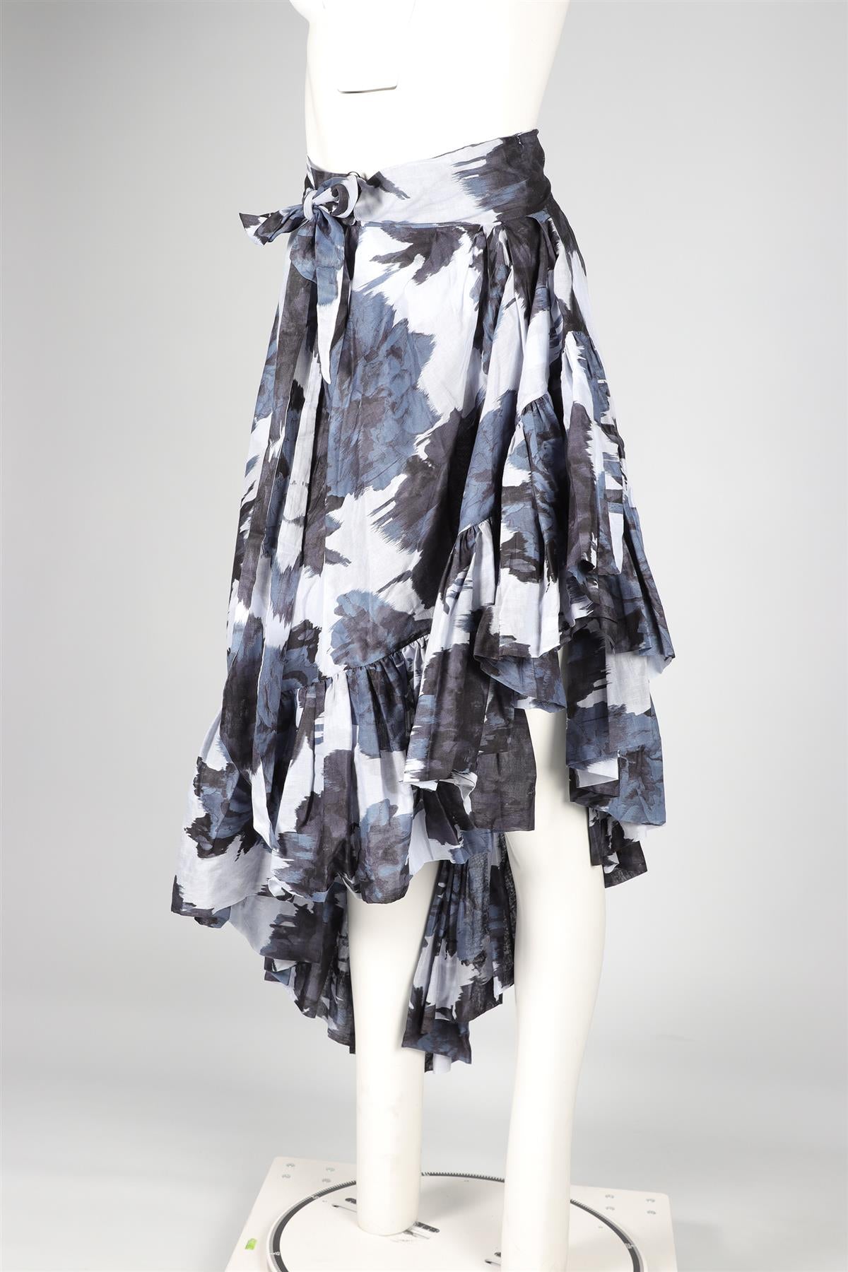ALEXANDRE VAUTHIER BLUE COTTON MIDI SKIRT SMALL FR 36 UK 8