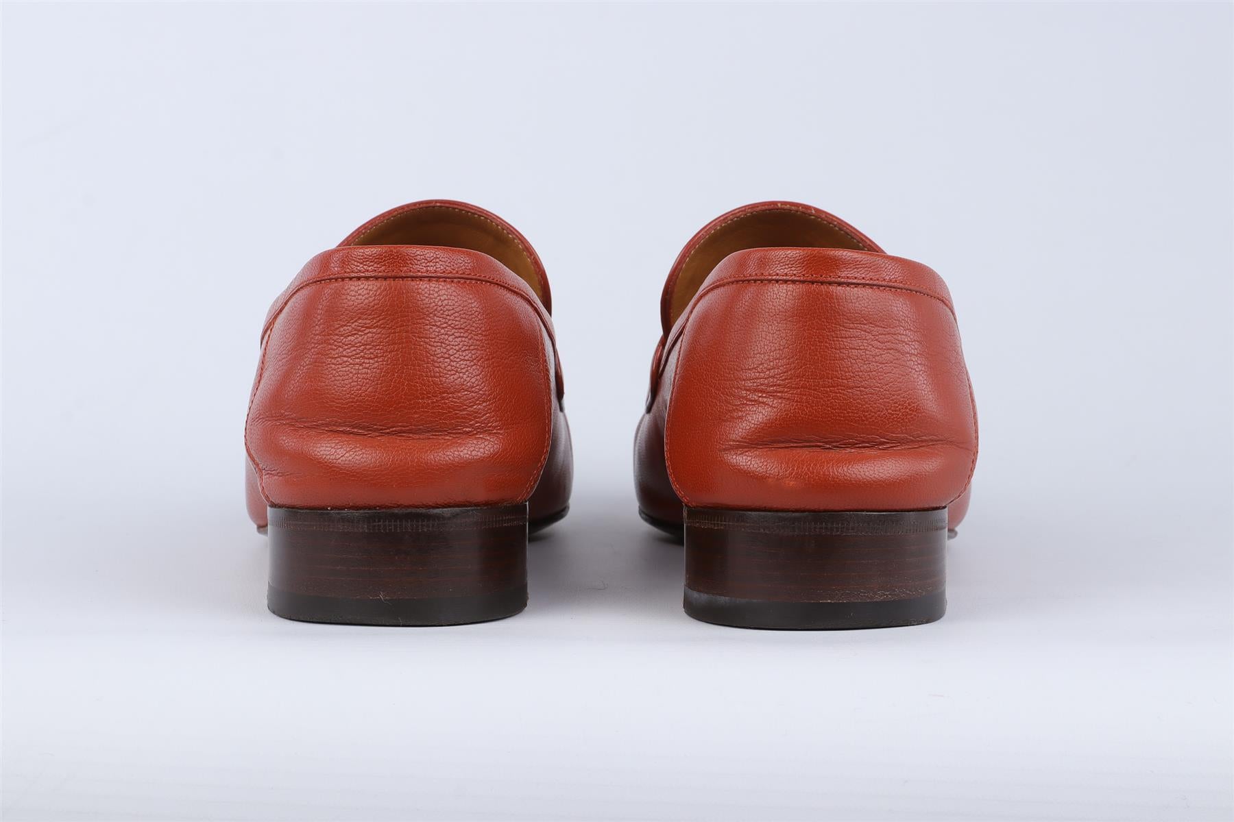 GUCCI ORANGE MEN'S GG LEATHER LOAFERS EU 43 UK 9 US 10
