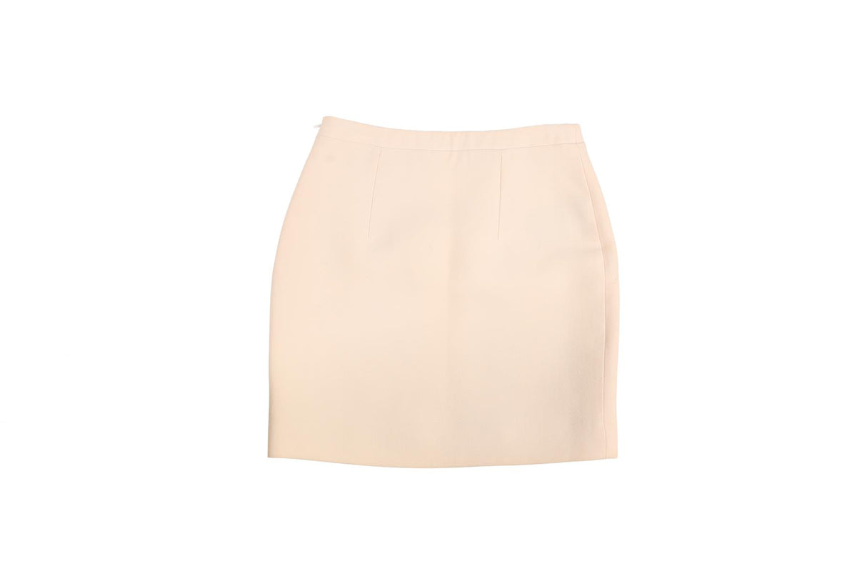ALESSANDRA RICH IVORY WOOL MINI SKIRT IT 38 UK 6