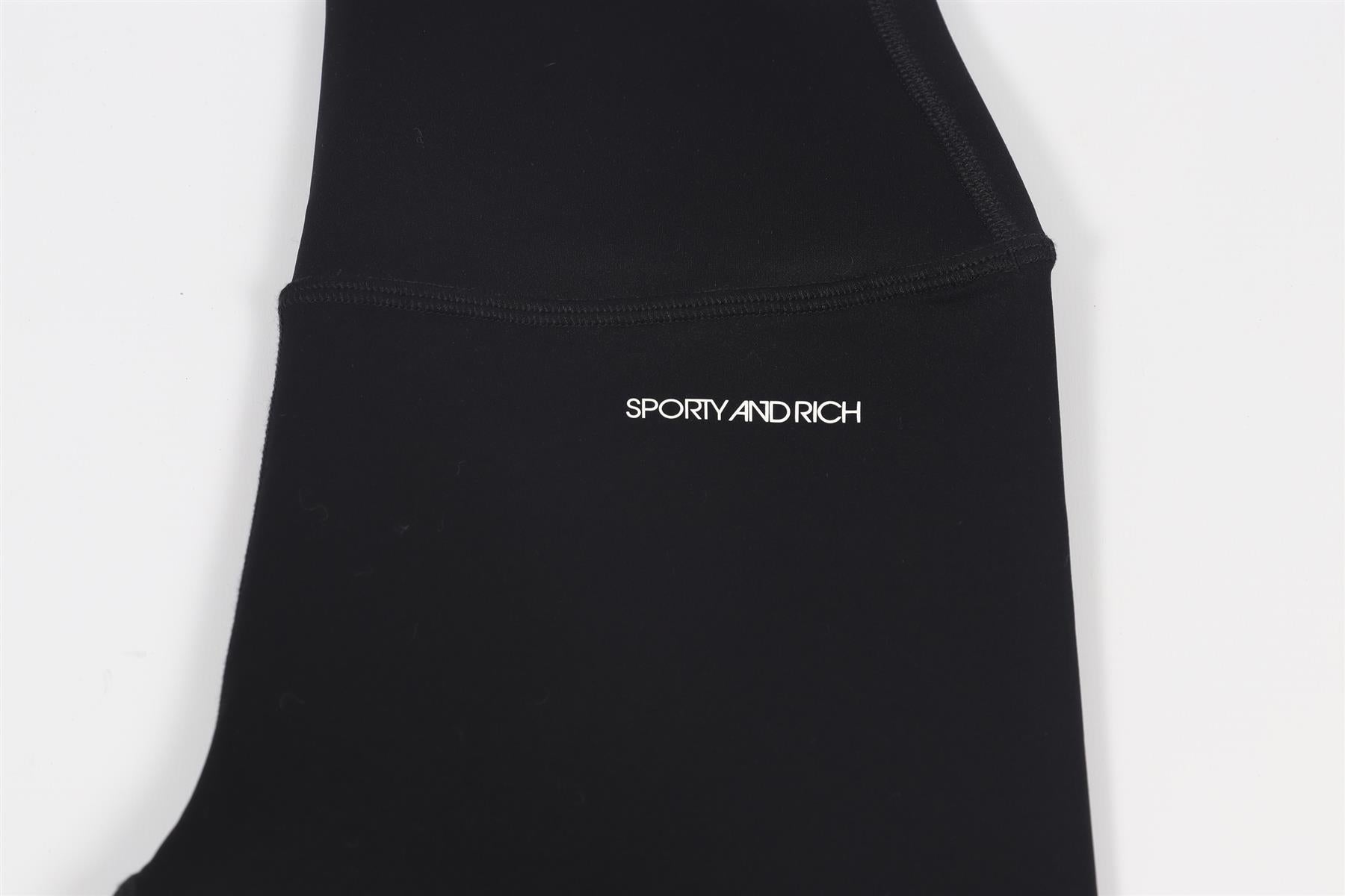 SPORTY & RICH BLACK JERSEY LEGGINGS SMALL