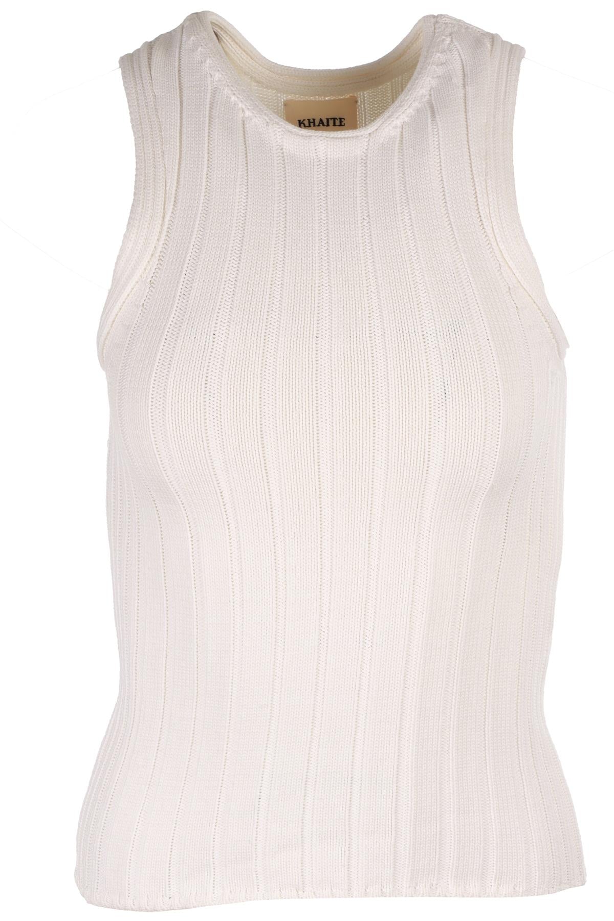 KHAITE WHITE COTTON TOP XSMALL