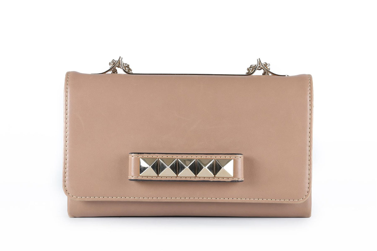 VALENTINO GARAVANI TAUPE VA VA VOOM LEATHER SHOULDER BAG