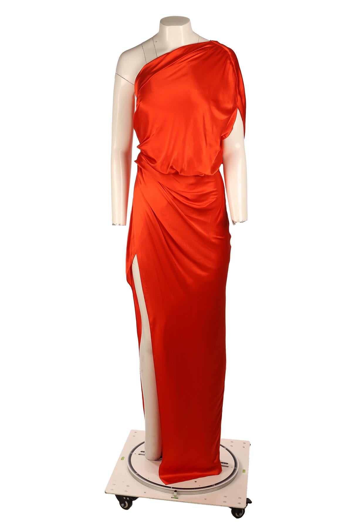 THE SEI ORANGE SILK MAXI DRESS US 2 UK 6
