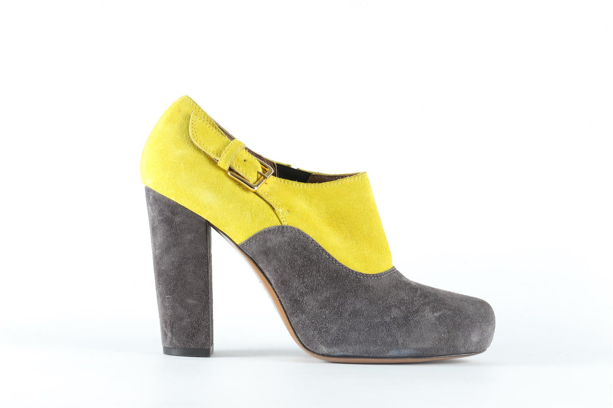 MARNI YELLOW AND GREY SUEDE ANKLE BOOTS EU 39 UK 6 US 9