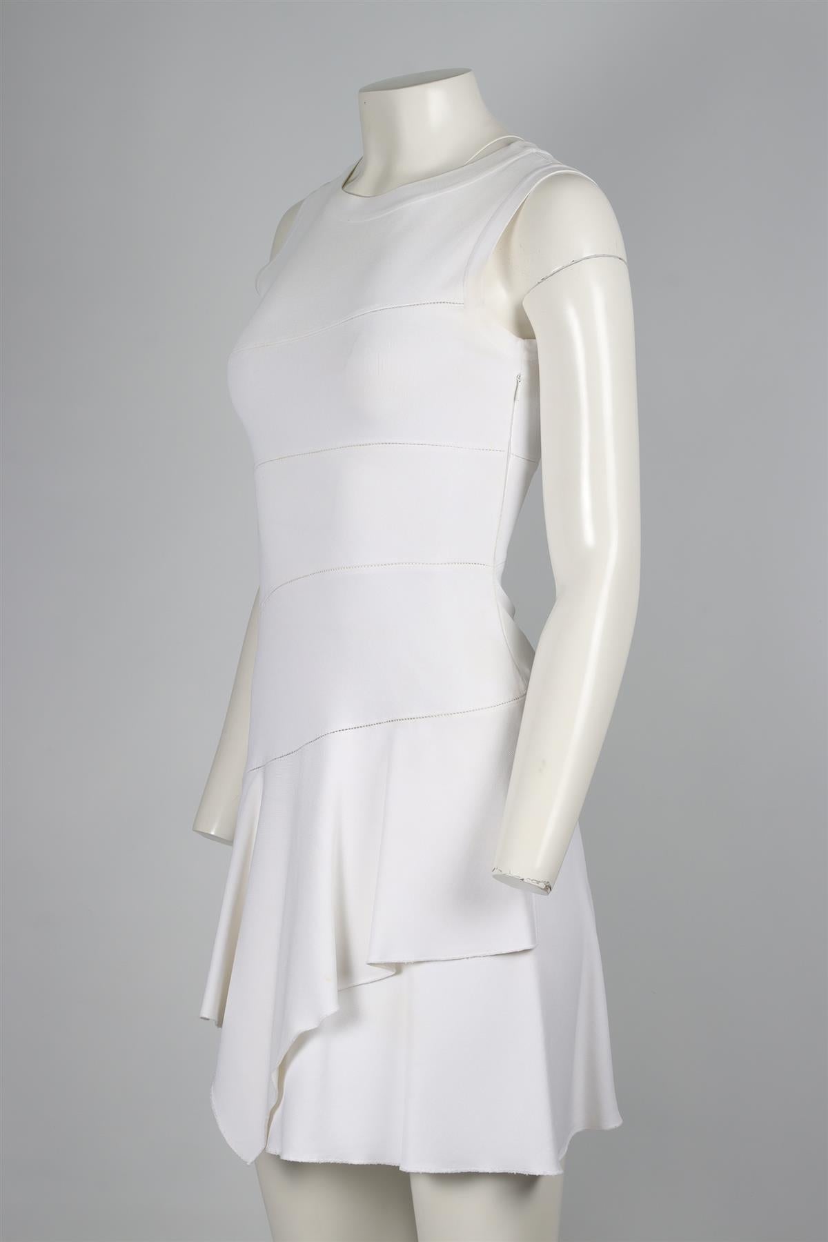 ALAÏA WHITE KNIT MINI DRESS FR 38 UK 10