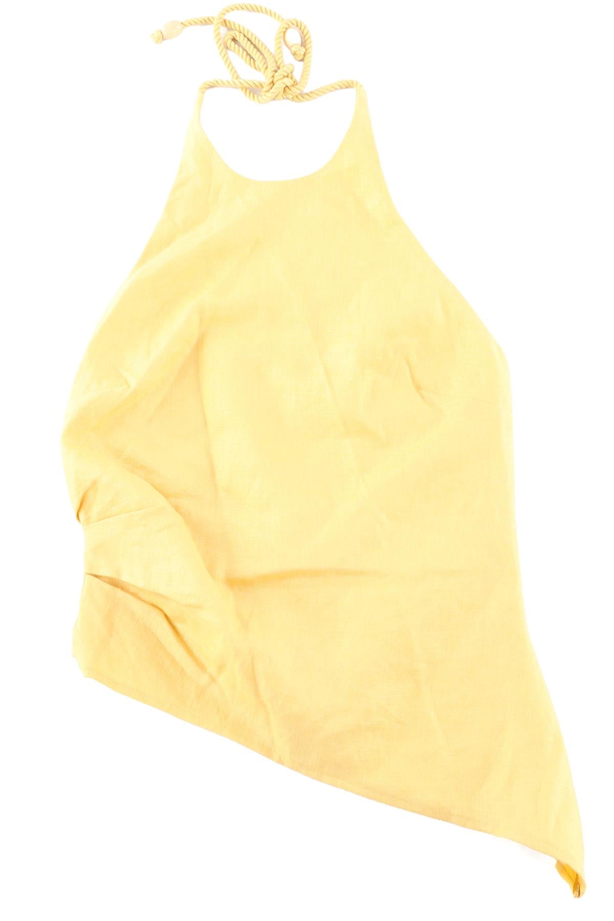 REFORMATION YELLOW LINEN TOP US 4 UK 8