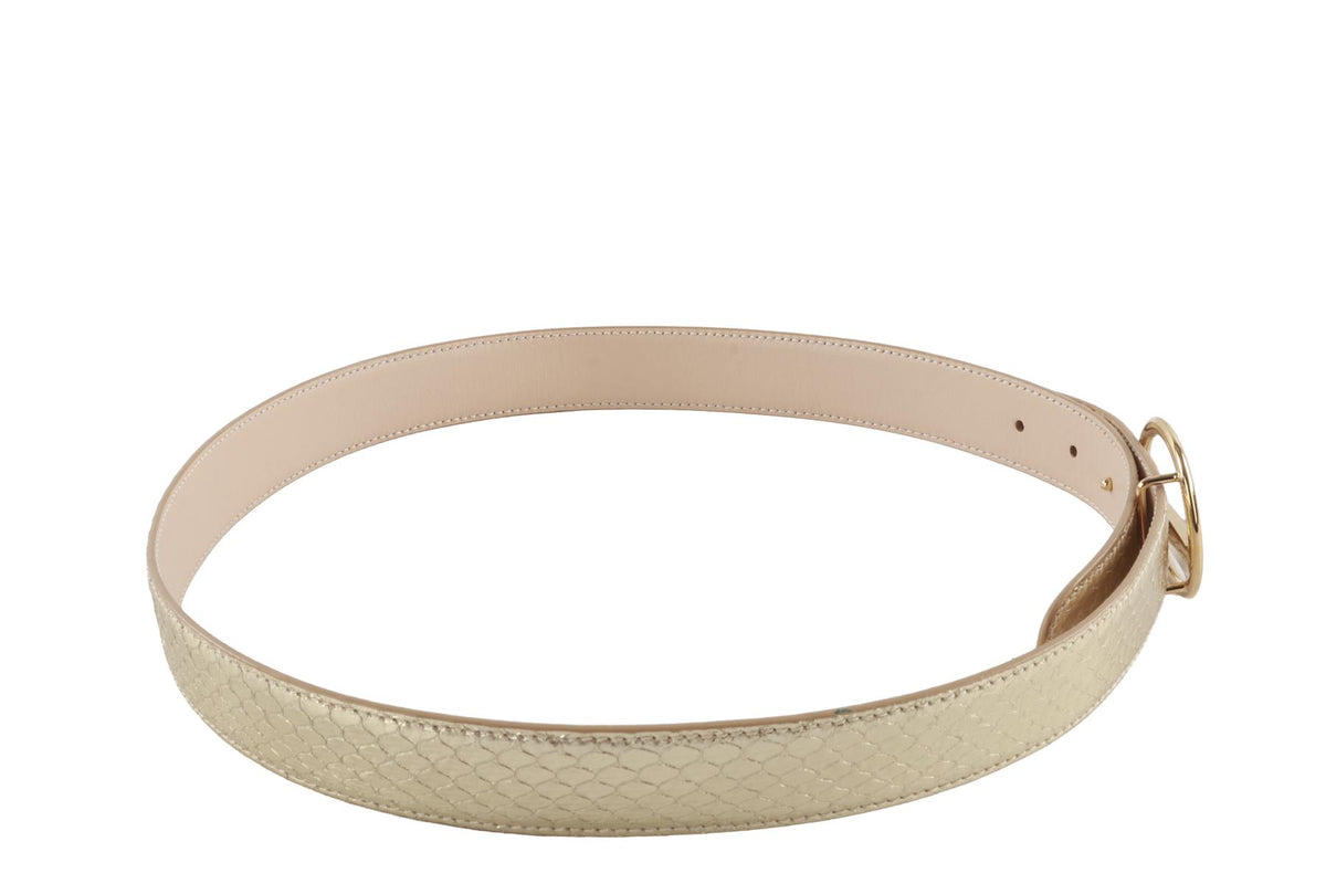 EMILIO PUCCI GOLD LEATHER WAIST BELT SMALL