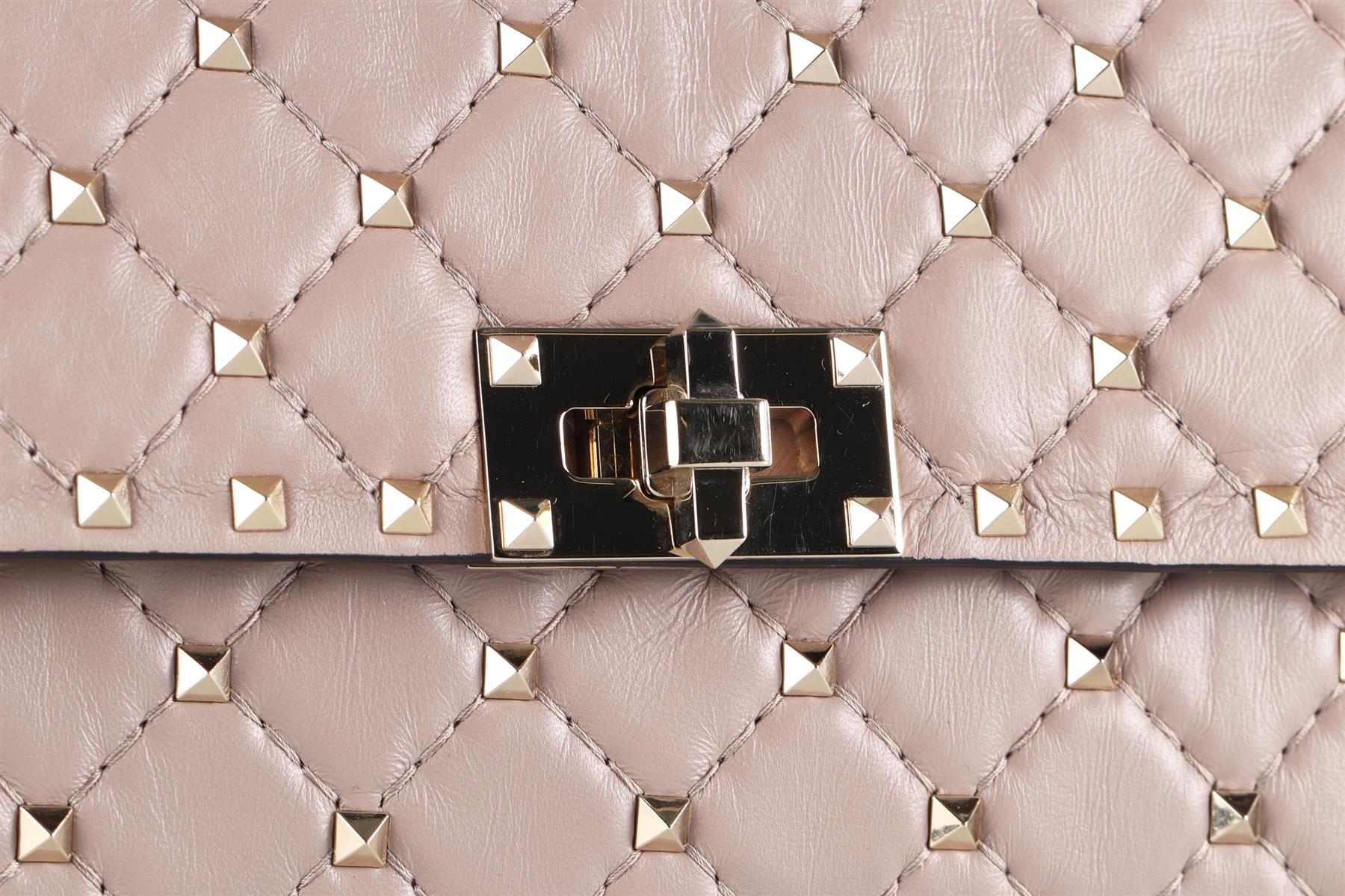 VALENTINO GARAVANI PINK ROCKSTUD LEATHER SHOULDER BAG