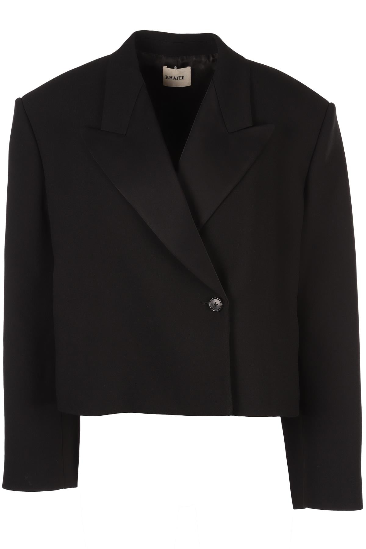 KHAITE BLACK WOVEN BLAZER US 0 UK 4