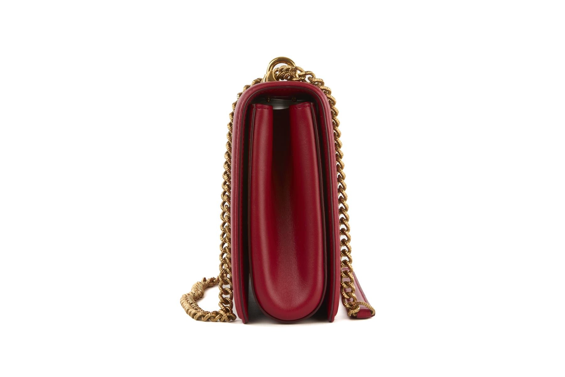 DOLCE & GABBANA RED DEVOTION LARGE LEATHER SHOULDER BAG