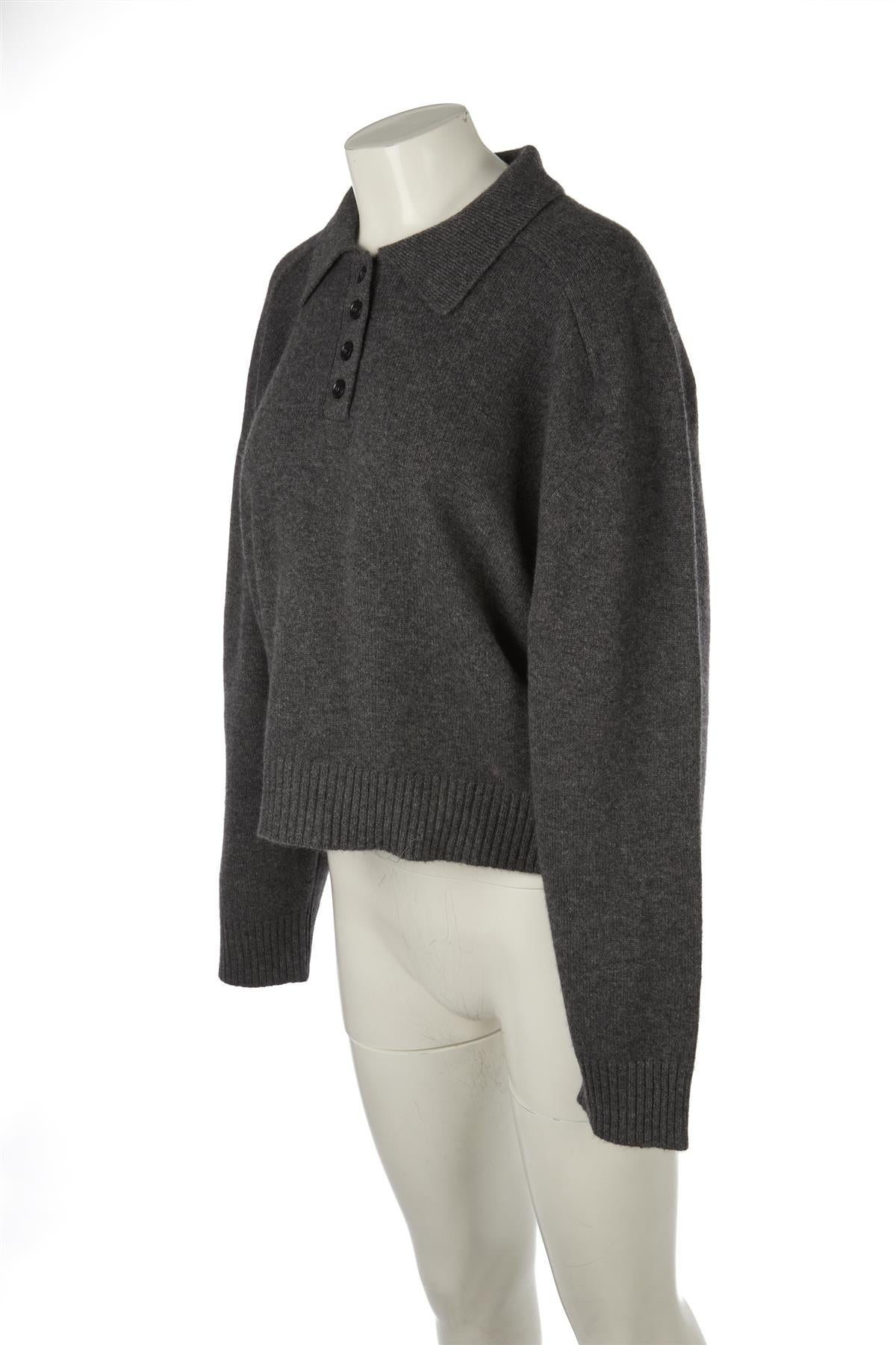 LOULOU DE SAISON GREY CASHMERE SWEATER LARGE