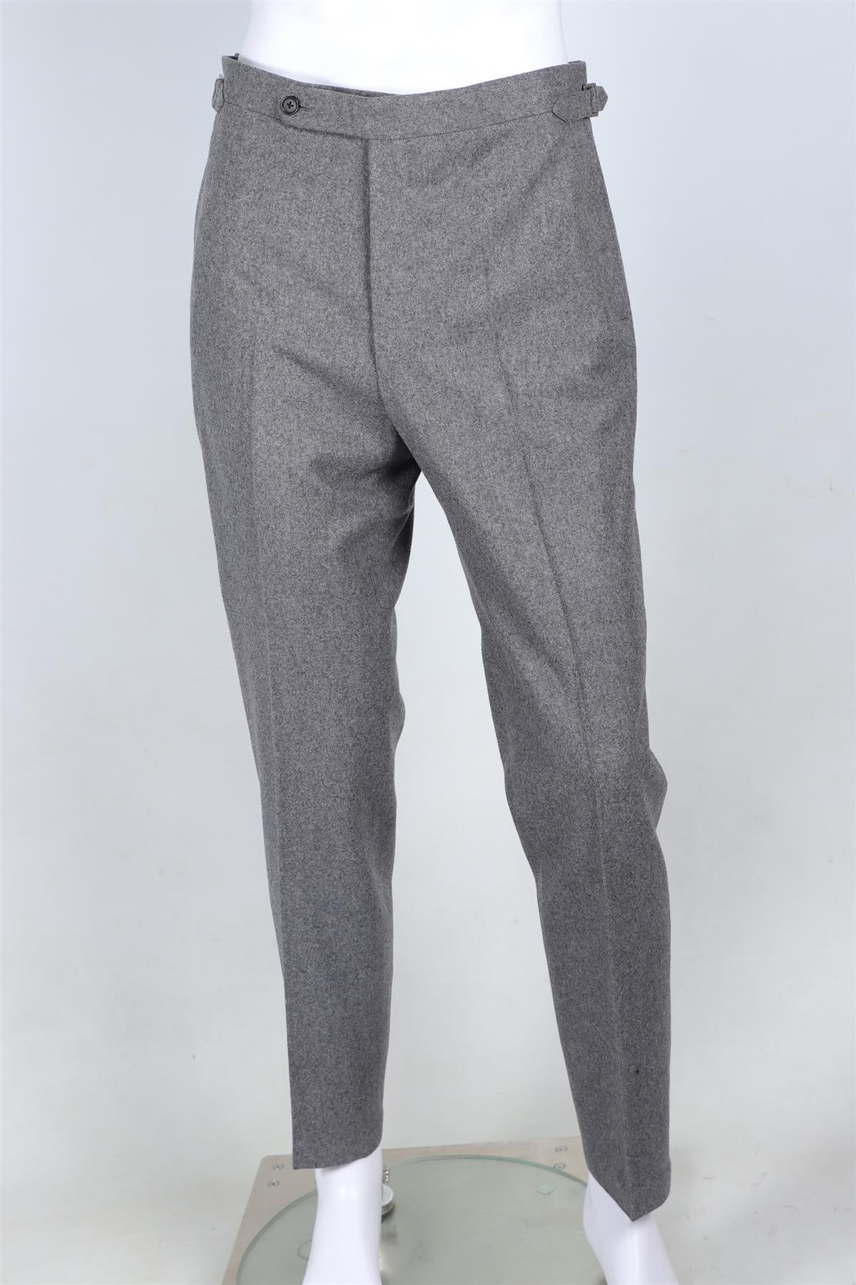 HUSBANDS GREY MEN'S WOOL STRAIGHT LEG PANTS UK/US WAIST 32