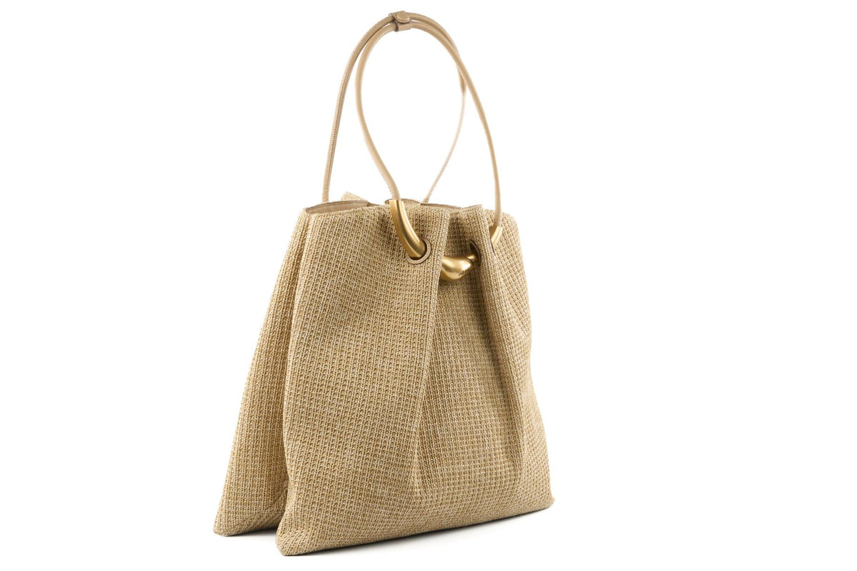 CULT GAIA BEIGE ASA XLARGE RAFFIA TOTE BAG