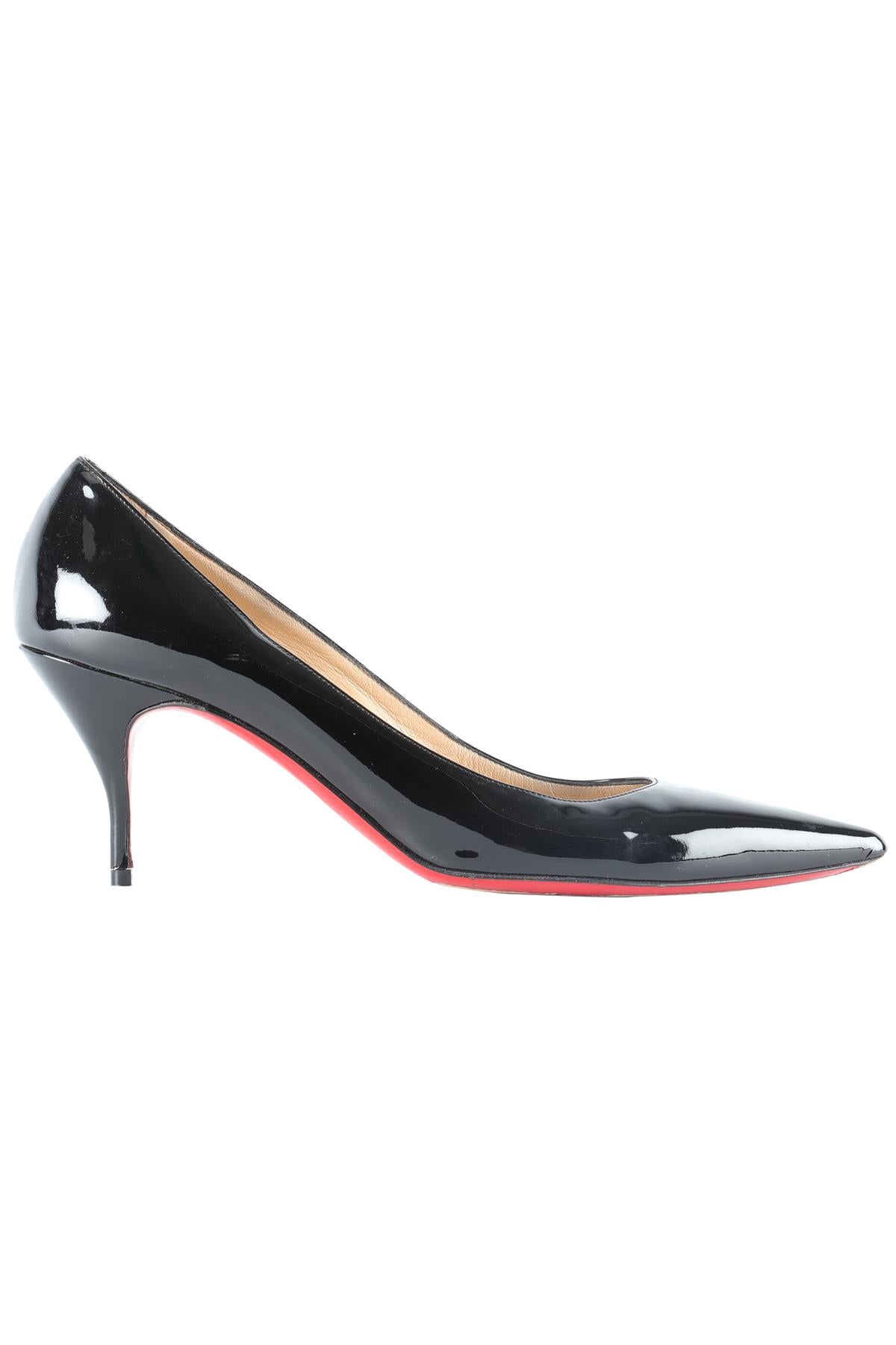 CHRISTIAN LOUBOUTIN BLACK PATENT LEATHER PUMPS EU 41.5 UK 8.5 US 11.5