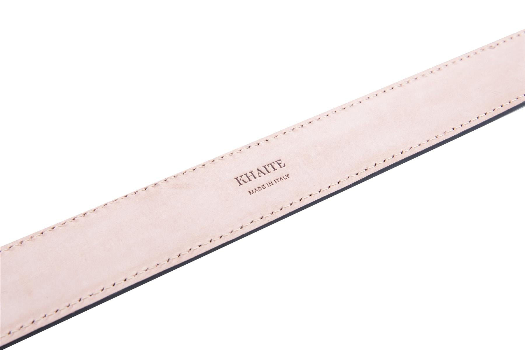 KHAITE BLACK LEATHER WAIST BELT 75CM