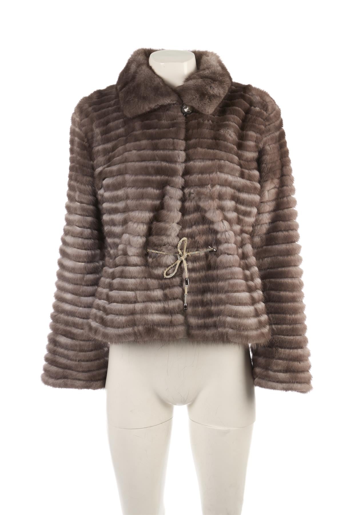 MILADY GREY MINK FUR JACKET FR 40 UK 12