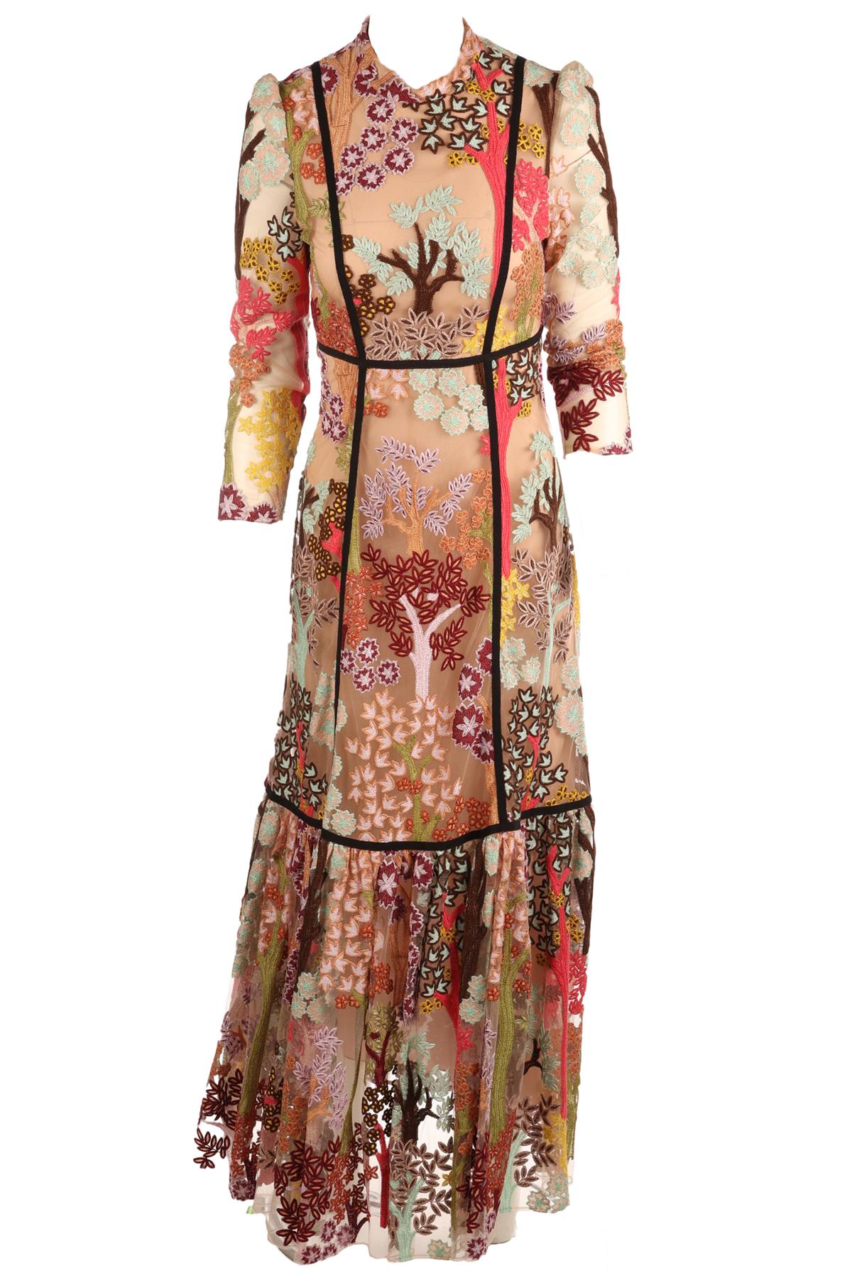 GIAMBATTISTA VALLI MULTI TULLE MAXI DRESS IT 44 UK 12