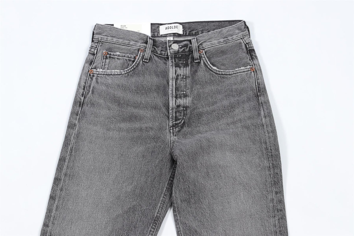 AGOLDE GREY HIGH RISE STRAIGHT LEG JEANS W24 UK 6