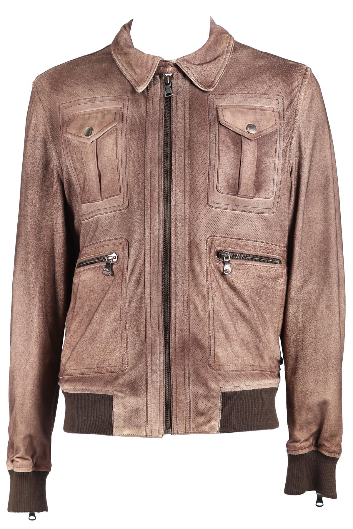 D&G BROWN MEN'S SUEDE JACKET IT 54 UK 44