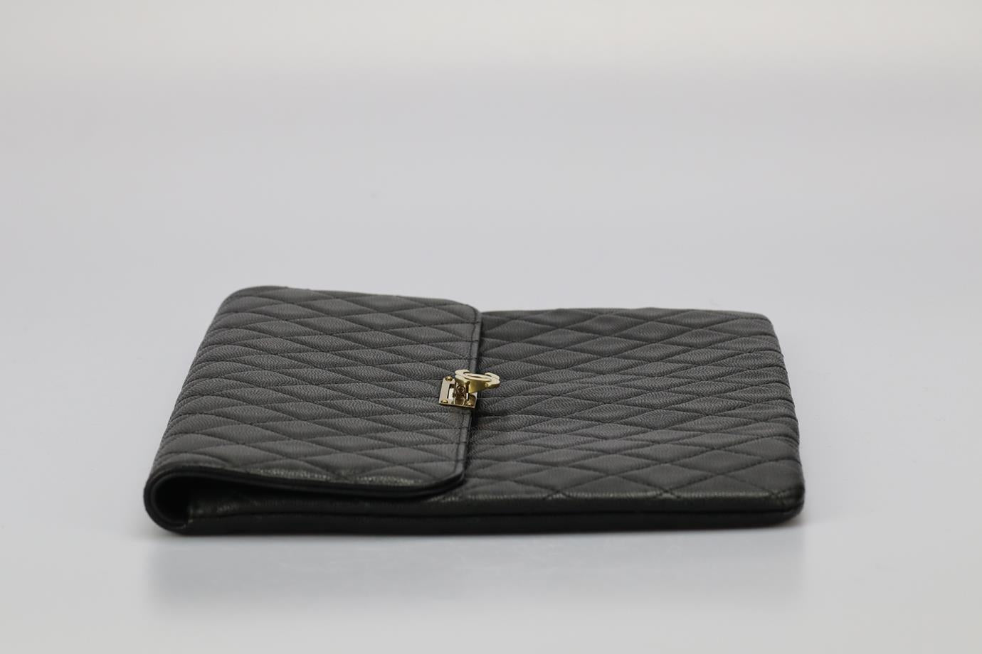 Chanel Large Quilted O-Case - Black Clutches, Handbags - CHA738222