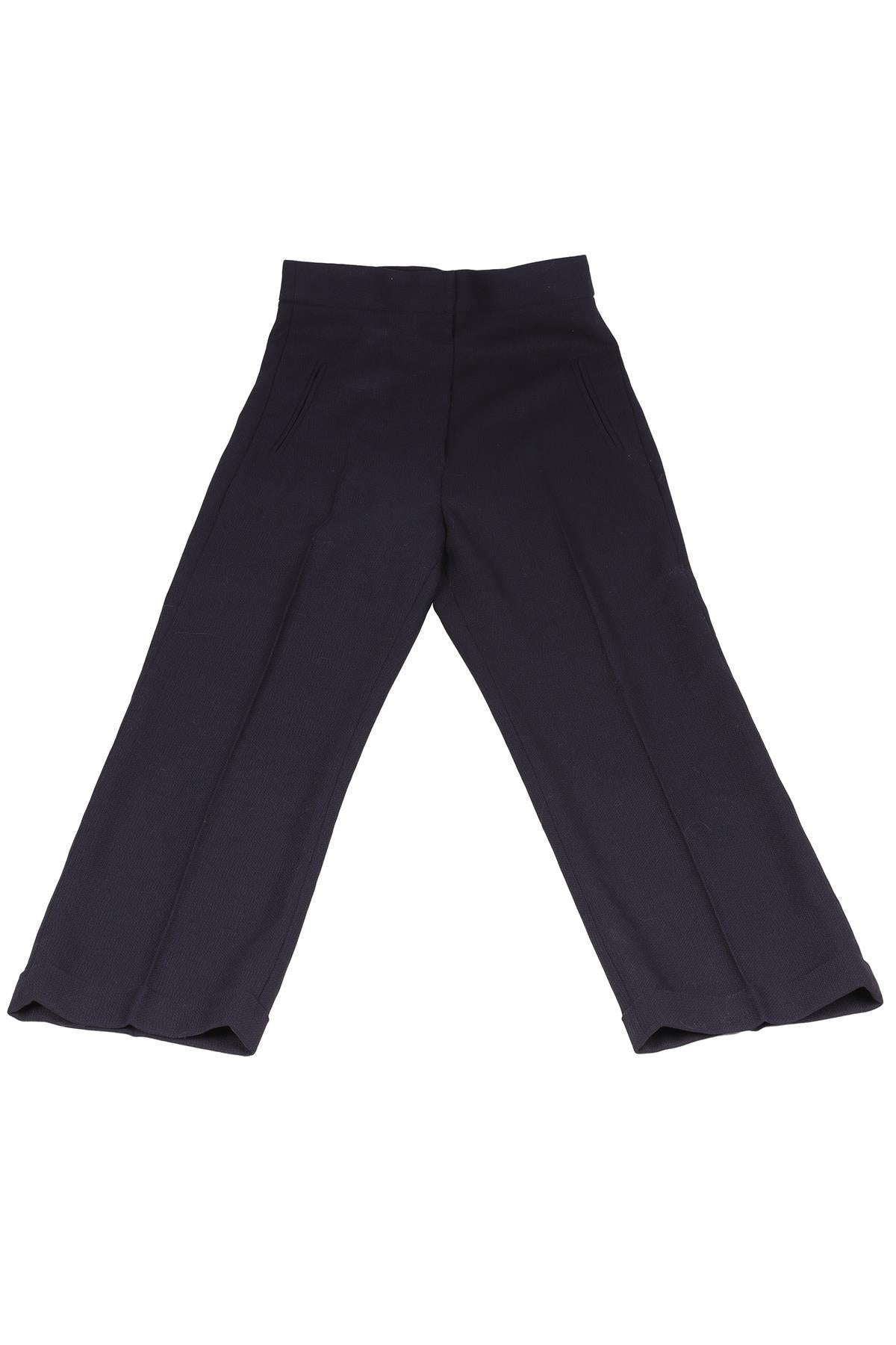 JACQUEMUS NAVY WOOL STRAIGHT LEG PANTS FR 34 UK 6