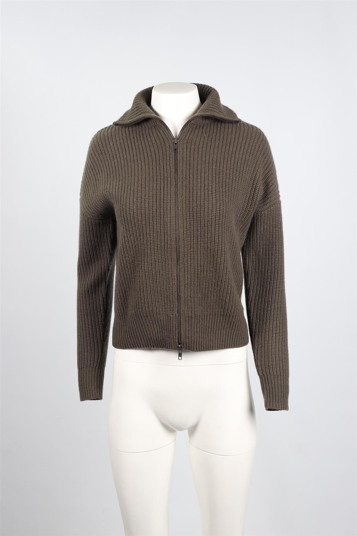 NAKED CASHMERE KHAKI WOOL CARDIGAN XSMALL