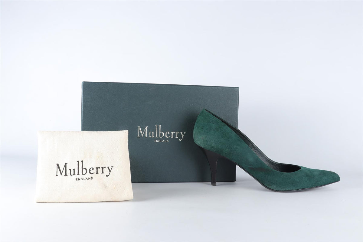 MULBERRY GREEN SUEDE PUMPS EU 40 UK 7 US 10