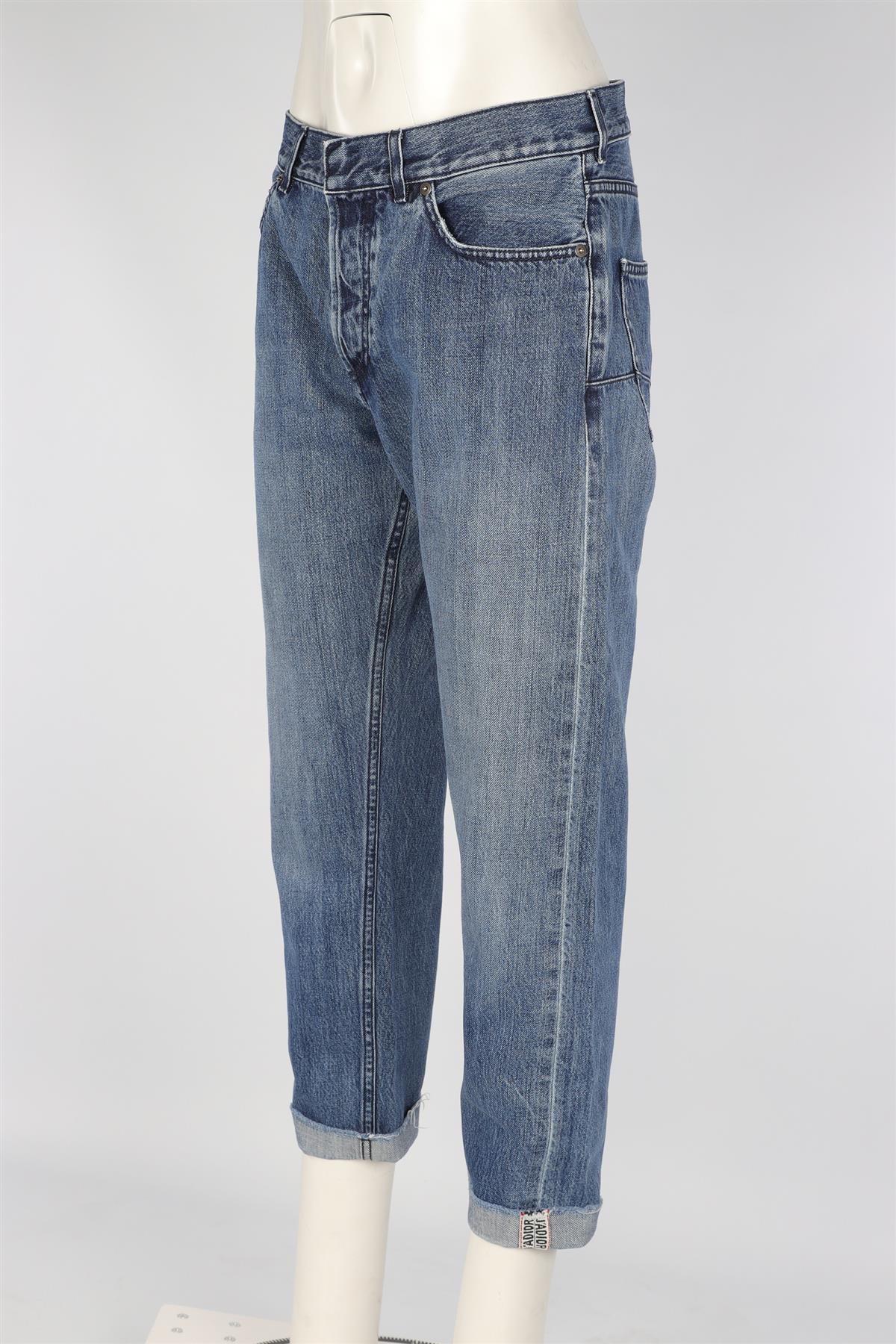CHRISTIAN DIOR BLUE HIGH RISE STRAIGHT LEG JEANS FR 40 UK 12