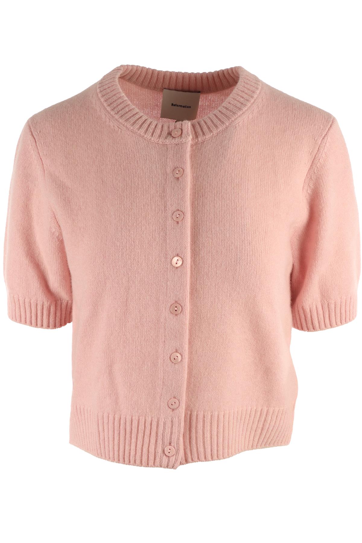 REFORMATION PINK CASHMERE CARDIGAN SMALL