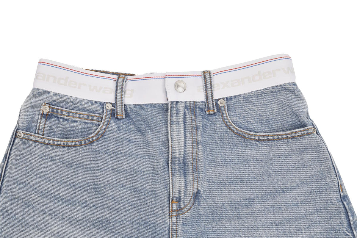 ALEXANDER WANG BLUE HIGH RISE DENIM SHORTS W26 UK 8