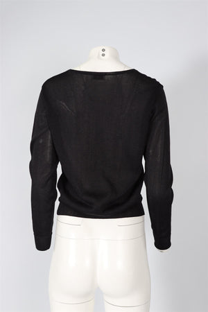 DRIES VAN NOTEN BLACK KNIT SWEATER SMALL