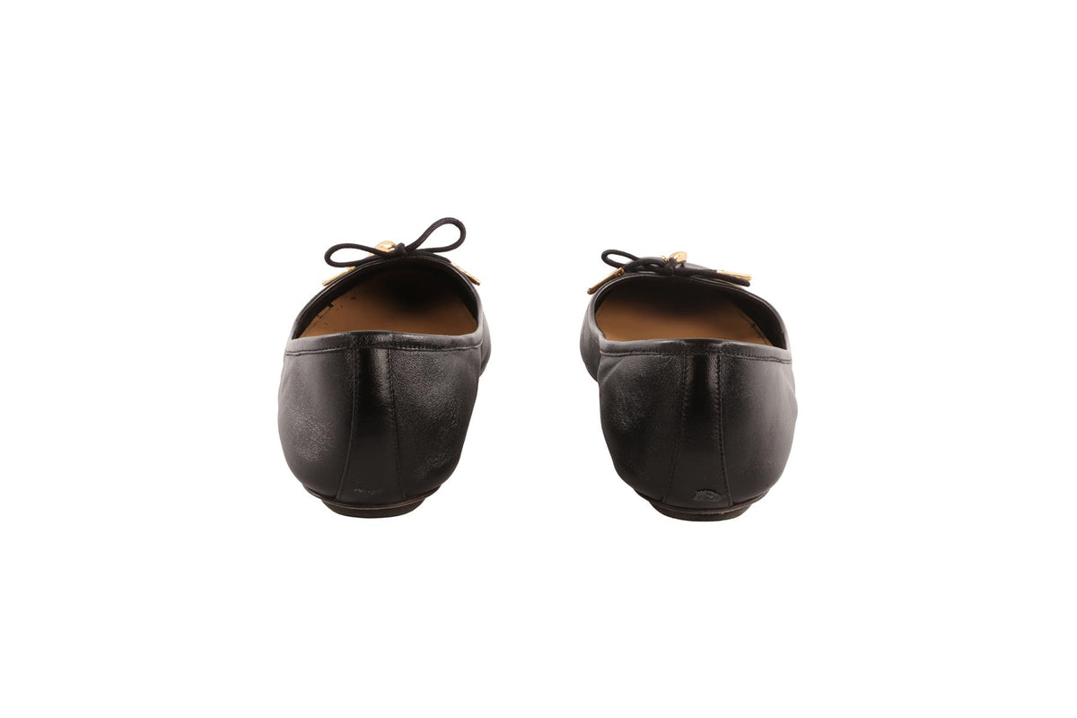 CHLOÉ BLACK LEATHER BALLET FLATS EU 38.5 UK 5.5