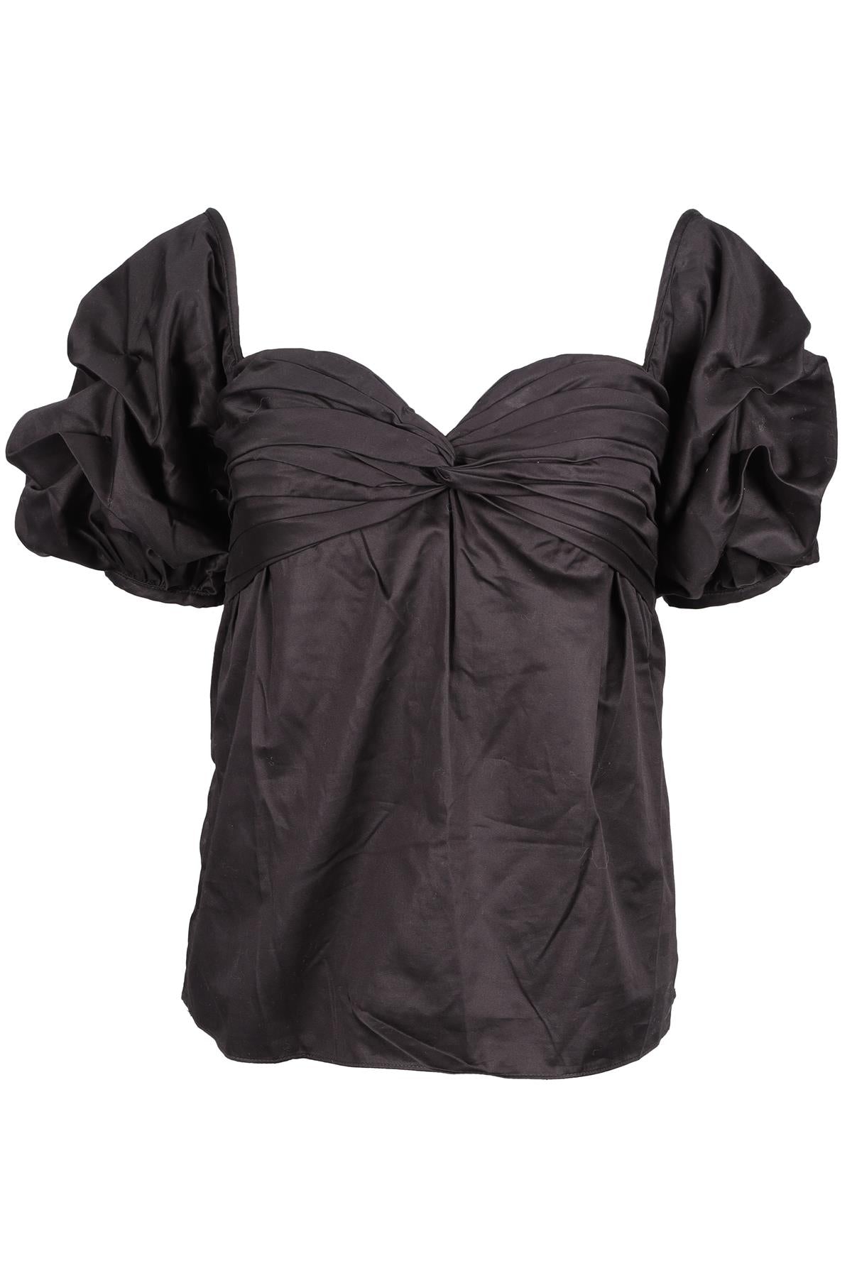 JOHANNA ORTIZ BLACK COTTON TOP MEDIUM