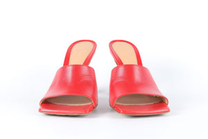 BOTTEGA VENETA RED LEATHER MULES EU 38 UK 5 US 8