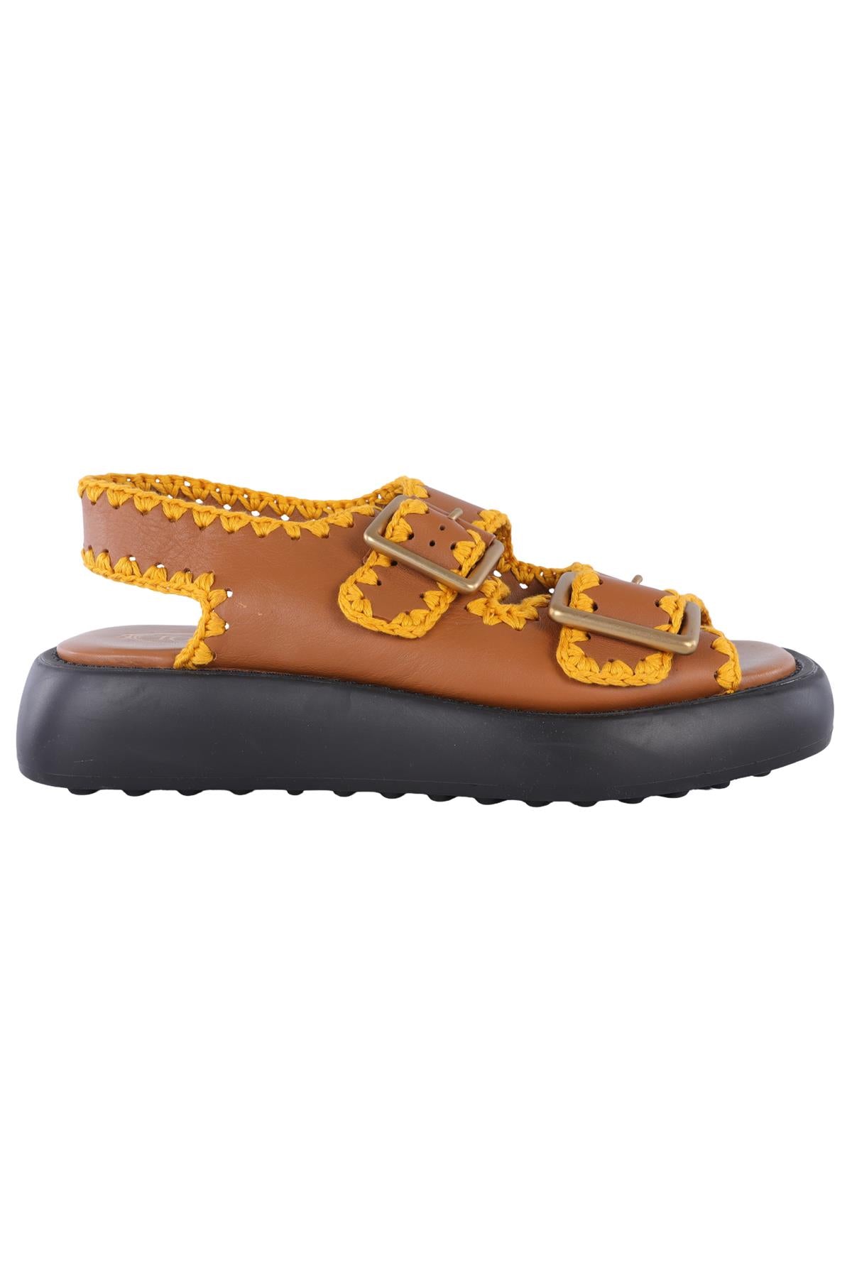 TOD'S BROWN LEATHER SANDALS EU 38 UK 5