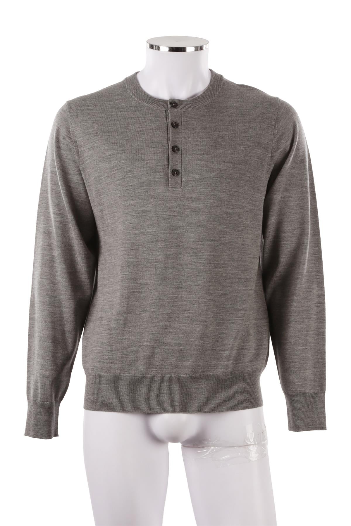 GREY MEN'S WOOL SWEATER