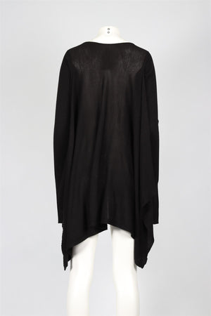 RICK OWENS BLACK WOOL SWEATER XSMALL