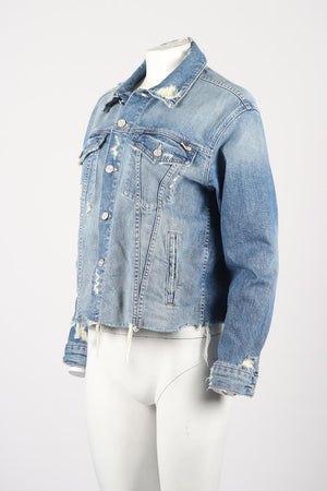 MOTHER DISTRESSED DENIM JACKET SMALL