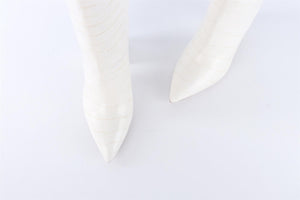 PARIS TEXAS WHITE LEATHER KNEE HIGH BOOTS EU 38 UK 5 US 8