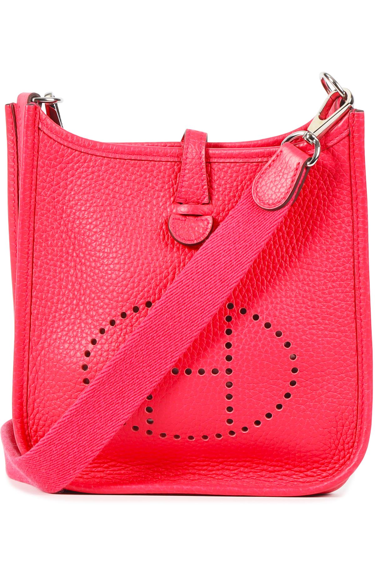 HERMÈS PINK 2018 EVELYNE 16CM CLEMENCE LEATHER SHOULDER BAG