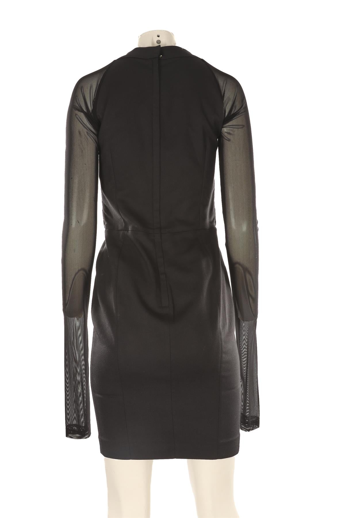 DOLCE & GABBANA BLACK CREPE MIDI DRESS IT 42 UK 10