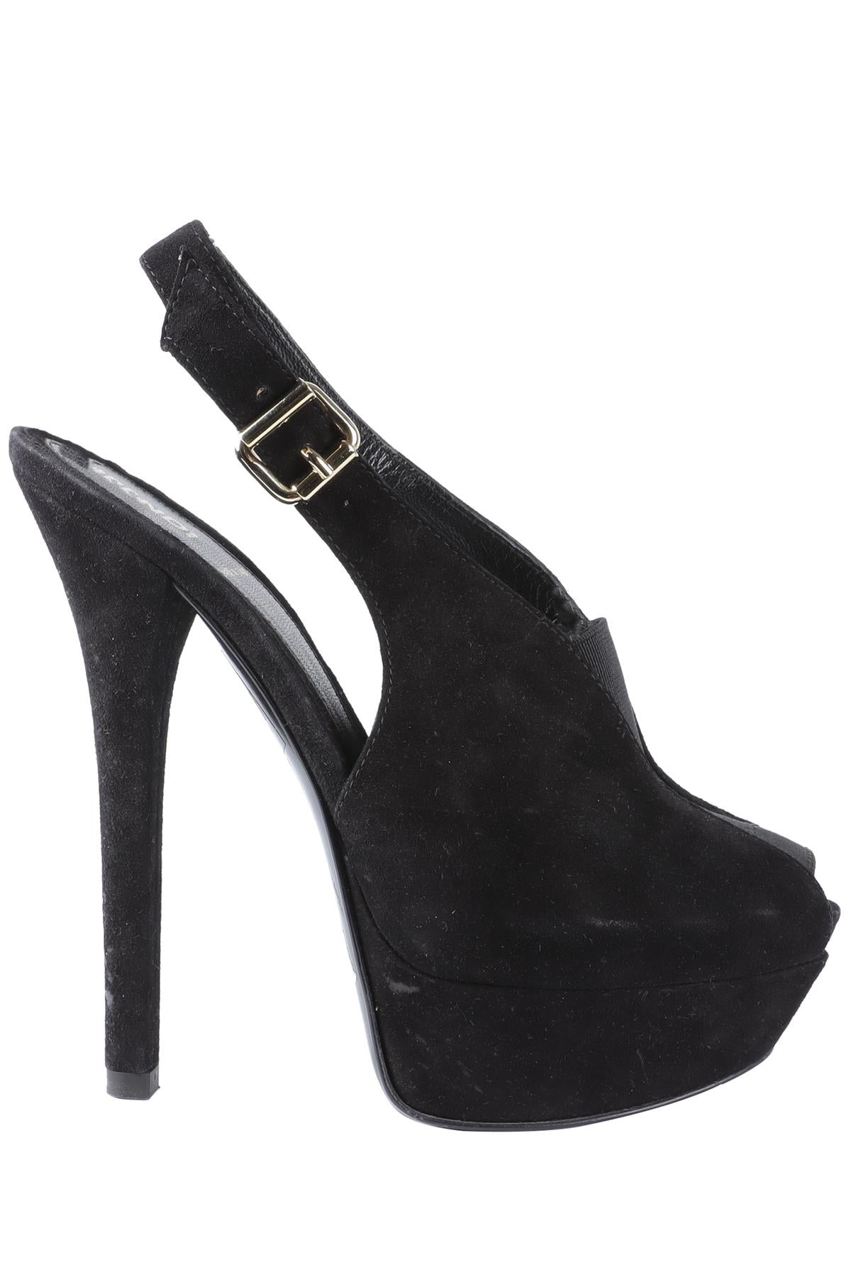 FENDI BLACK SUEDE PLATFORM SANDALS EU 36 UK 3 US 6