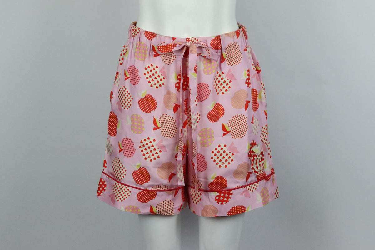 GUCCI PRINTED SILK TWILL SHORTS IT 42 UK 10