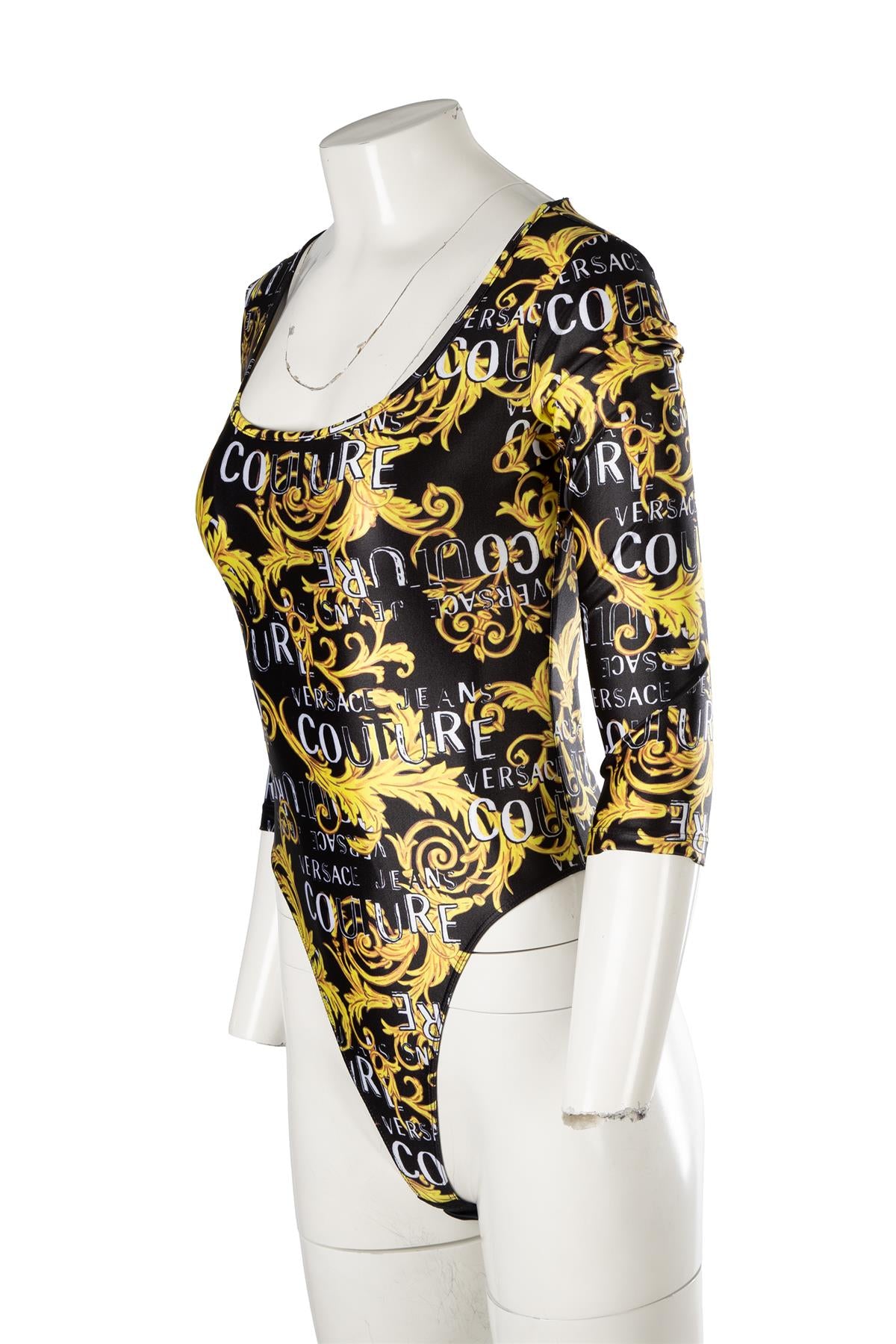 VERSACE JEANS COUTURE BLACK JERSEY BODYSUIT IT 42